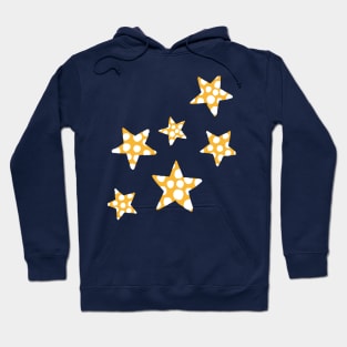 happy polka dot stars - orange Hoodie